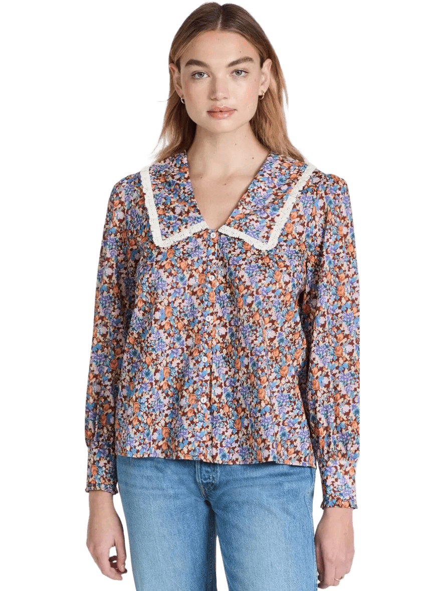 Size 14 | Rixo Mady Long Sleeve Blouse