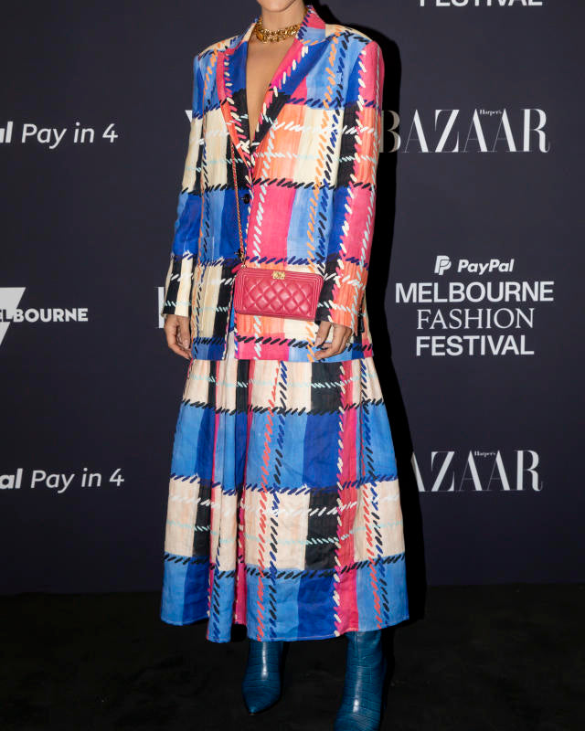 Size 8 | Leo Lin Plaid Linen Skirt