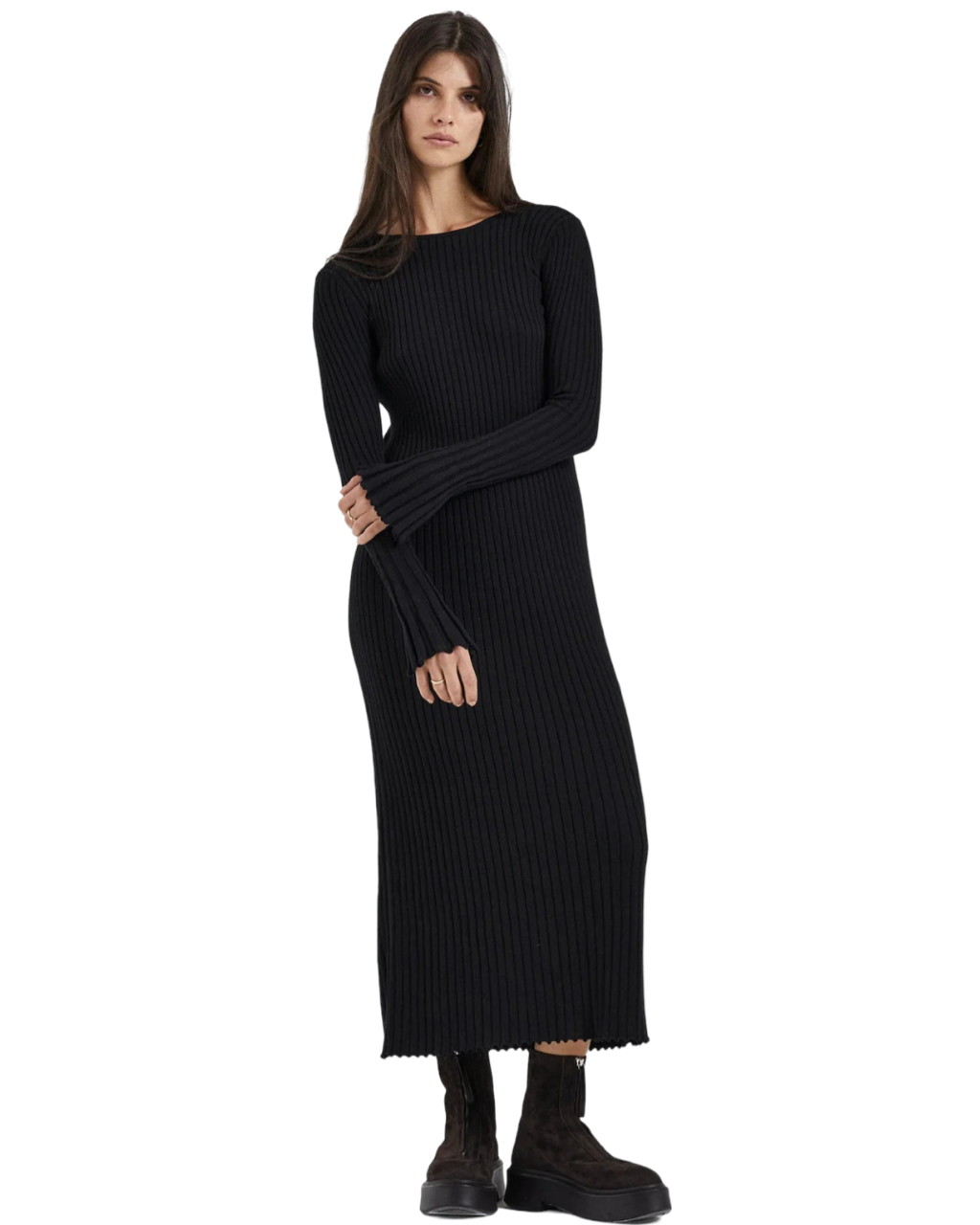 Size S | Friends with Frank Ribbed Cotton Midi Dress