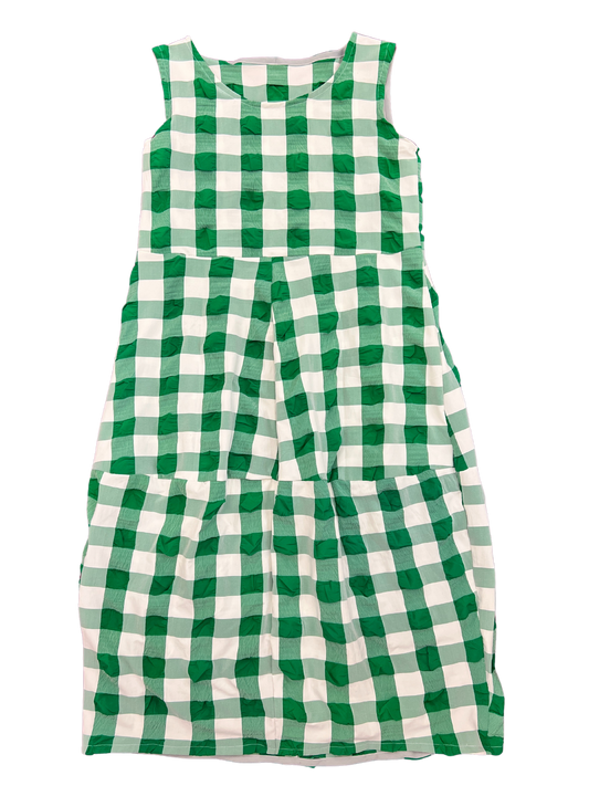 Size L - Green Checkered Maxi Dress