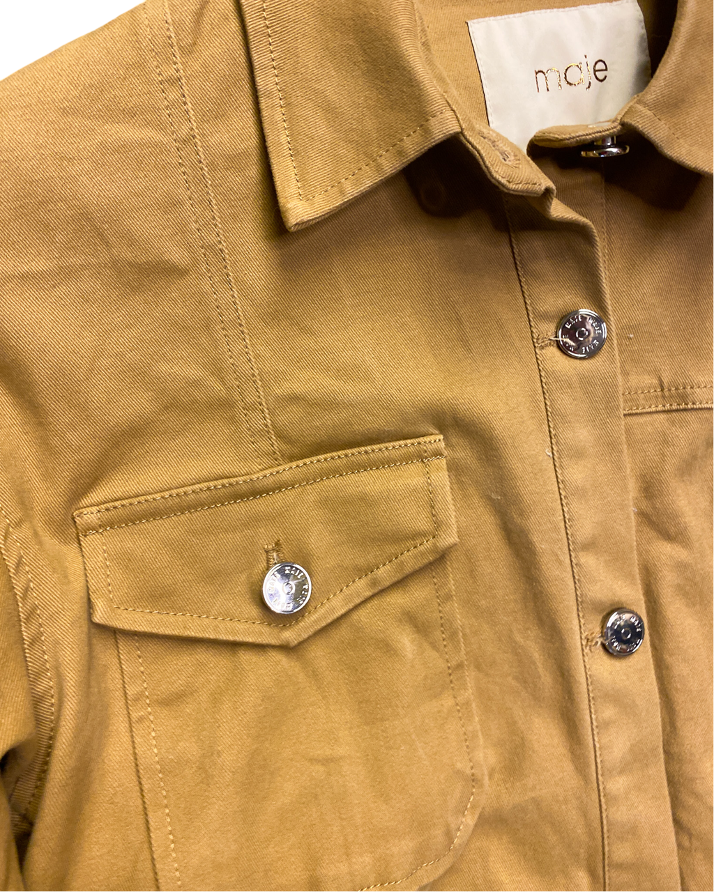 Size 34 (XS) | Maje Cotton Twill Shirt Jacket