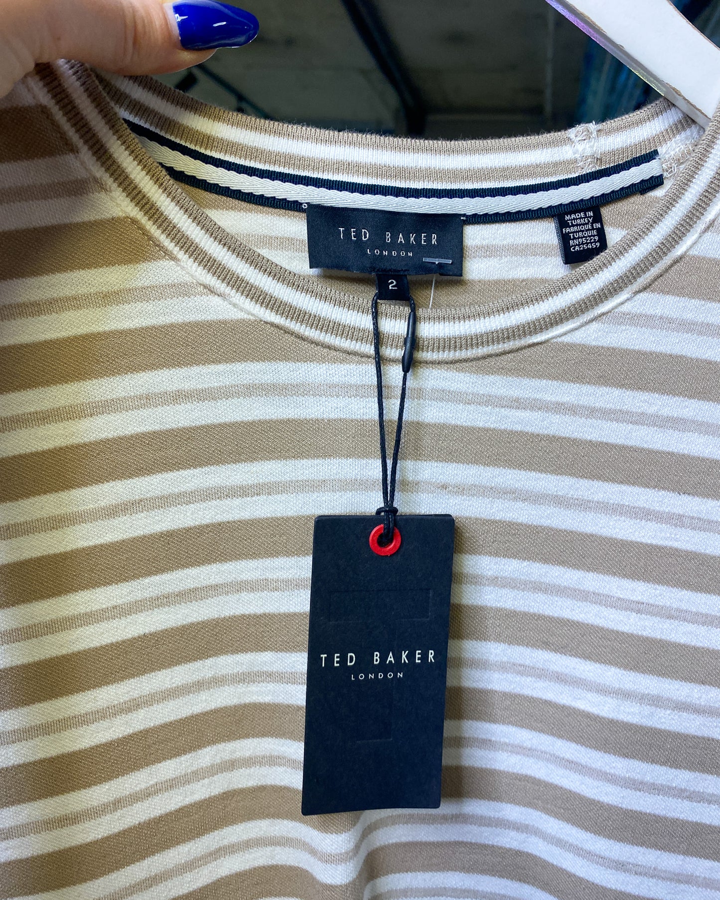 Size 2 (M) | Ted Baker Linen Cotton Knit T-shirt With Tags