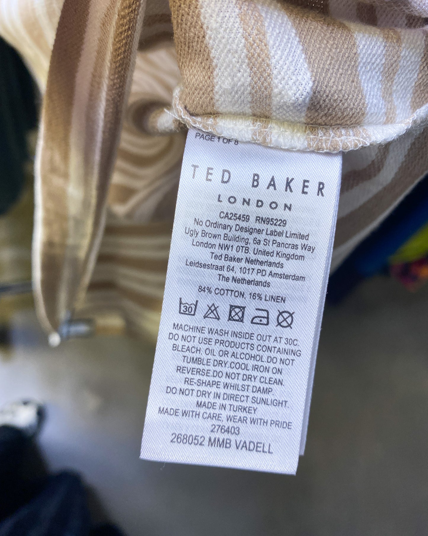 Size 2 (M) | Ted Baker Linen Cotton Knit T-shirt With Tags