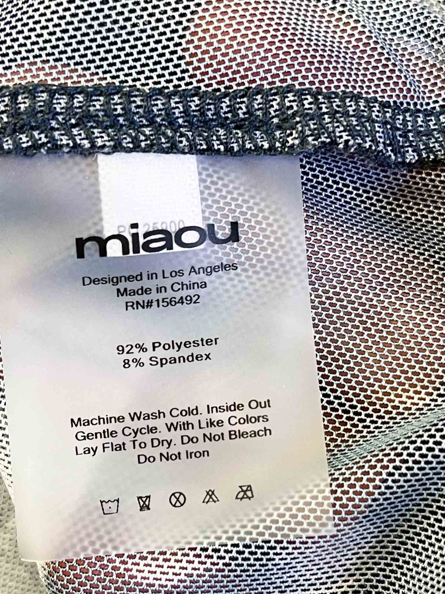 Size M | Miaou Print Sheer Mesh in Belt Print Top