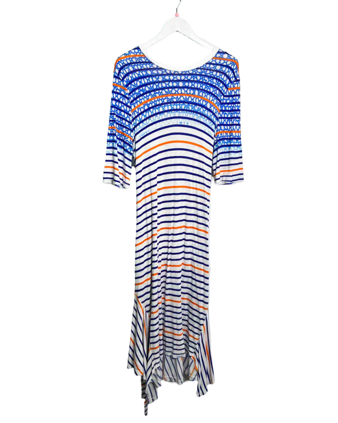 Size S | Preen Line White Blue and Orange Maxi Dress