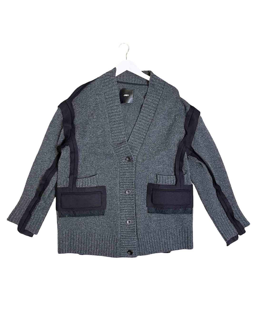 Size M | JNBY Knit Contrast Fabric Cardigan
