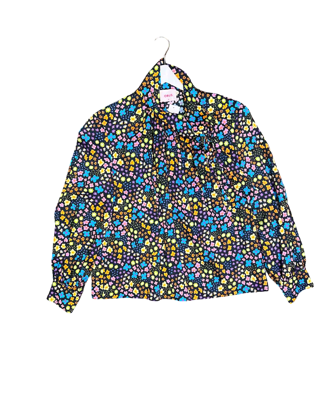 Size 8 | Obus Floral Print Neck Tie Top