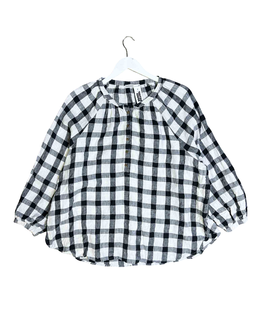 Size 22 | Commonry Checkered Linen Top
