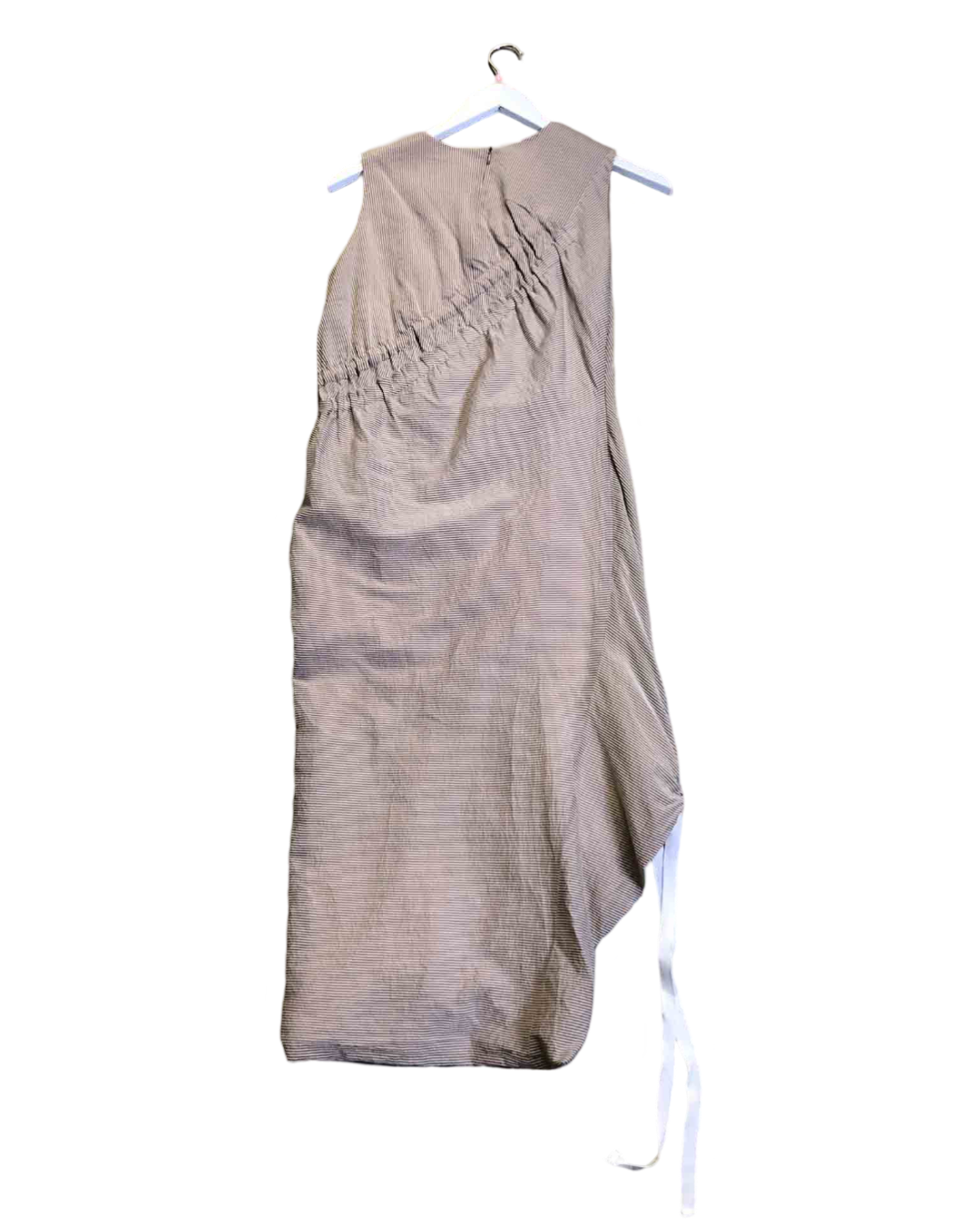 Size 6 | Christopher Esber Taupe Pinstripe Midi Dress