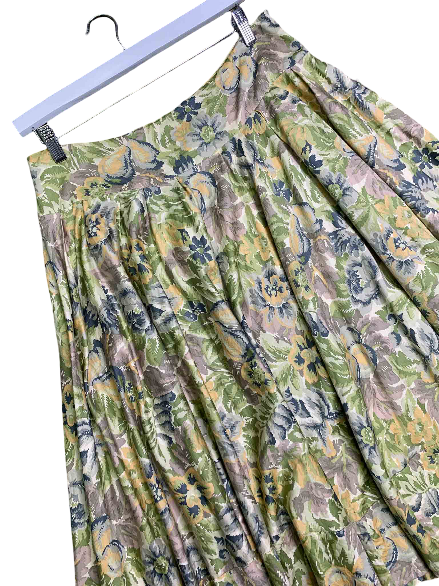 Size 12 | DKNY Pleated Floral Midi Skirt