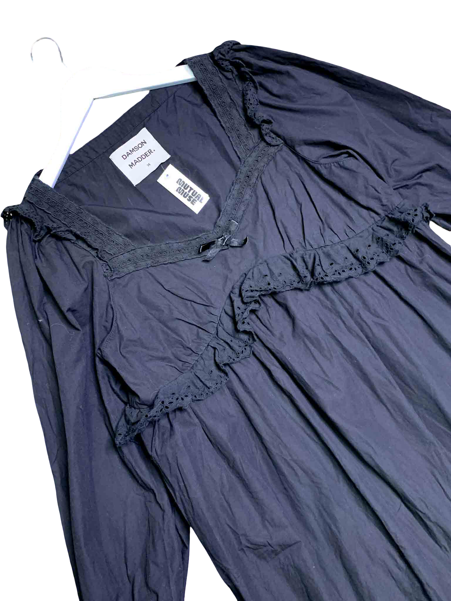 Size 14 | Damson Madder Tiered Broderie Trim Maxi Dress