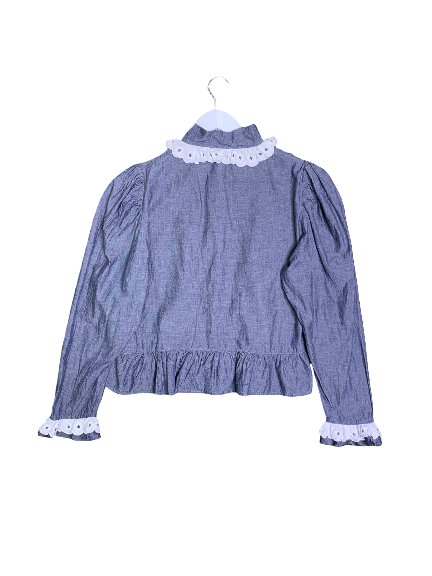 Size 12 | Batsheva Micro Peplum Broderie Collar Shirt