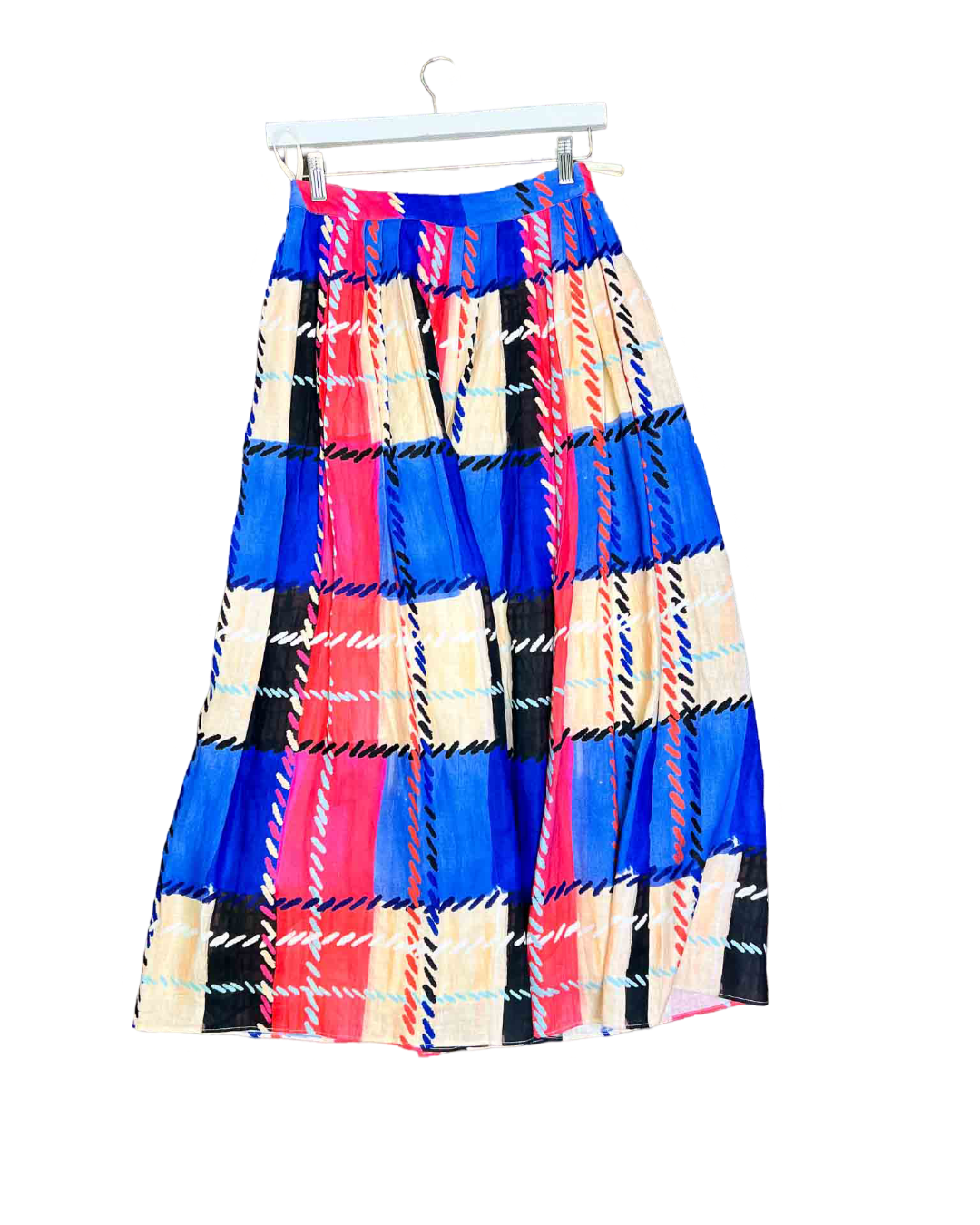 Size 8 | Leo Lin Plaid Linen Skirt