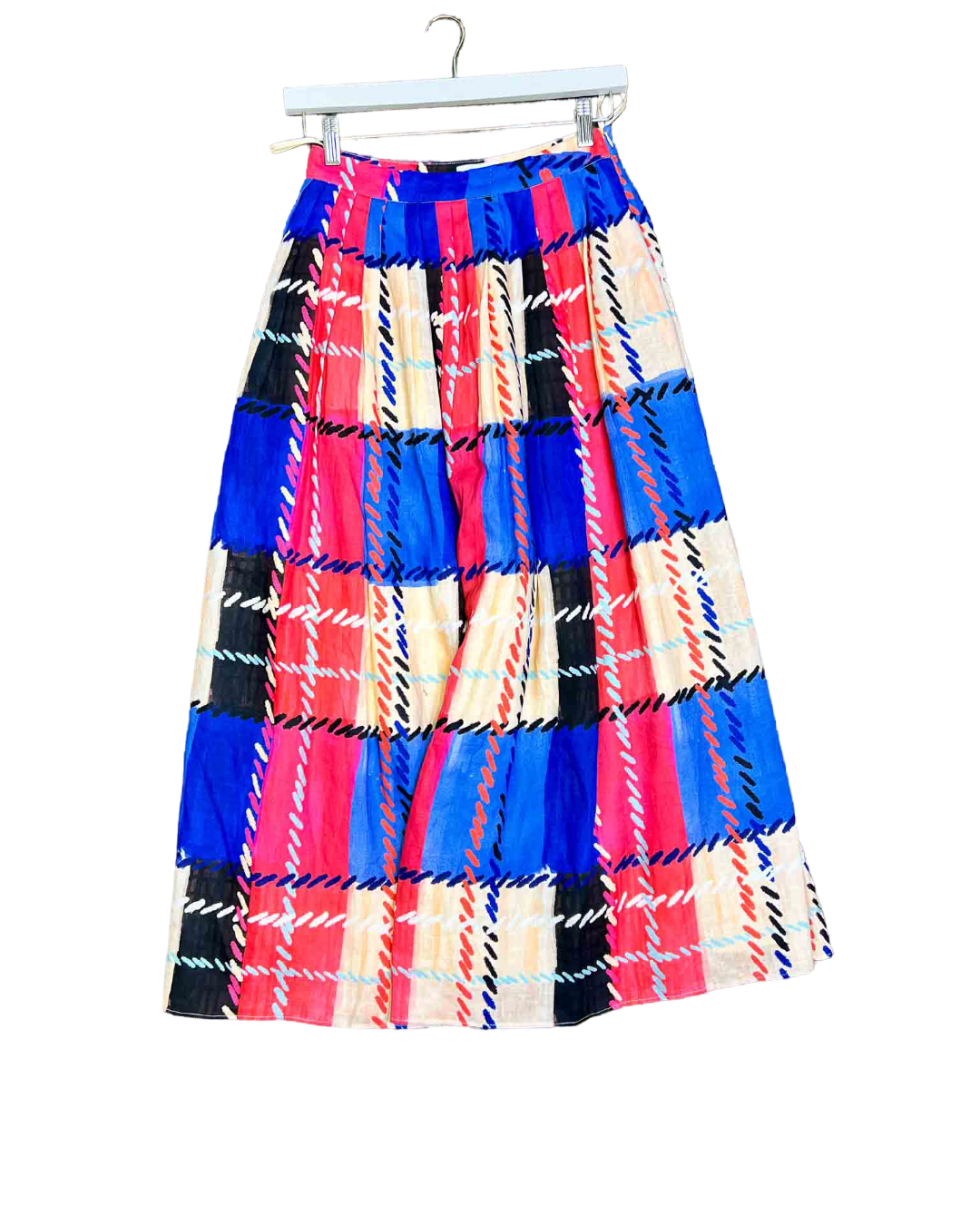 Size 8 | Leo Lin Plaid Linen Skirt