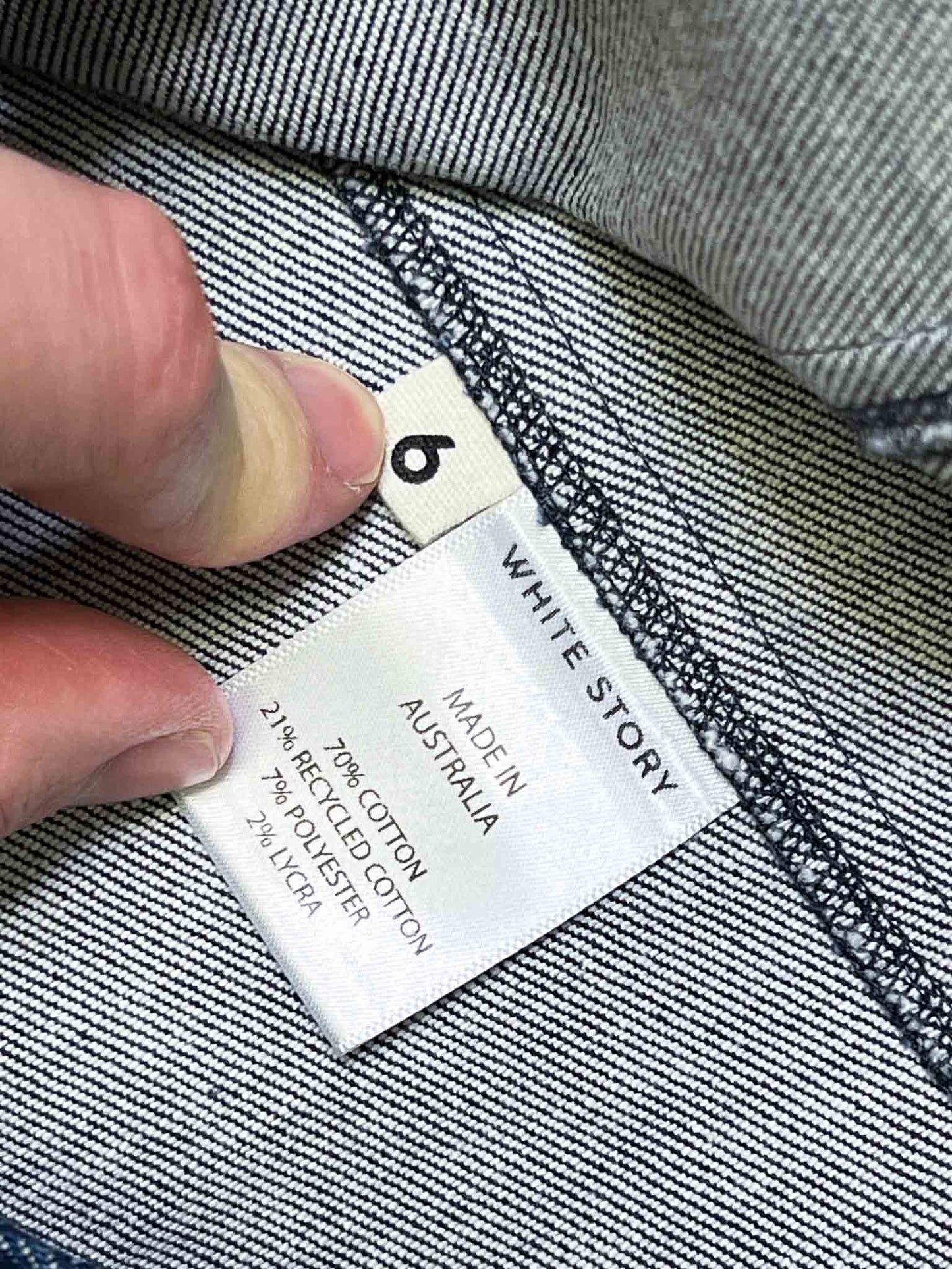 Size 6 | White Story Selvedge Denim Jacket
