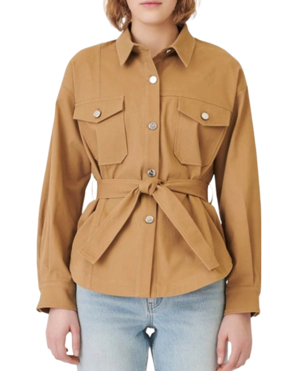Size 34 (XS) | Maje Cotton Twill Shirt Jacket