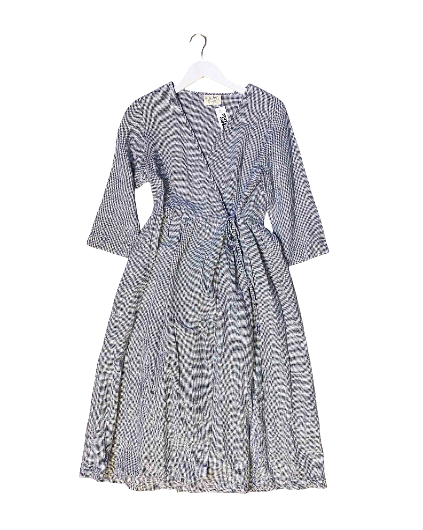 Size S Manteau Noir Linen Wrap Midi Dress – Mutual Muse