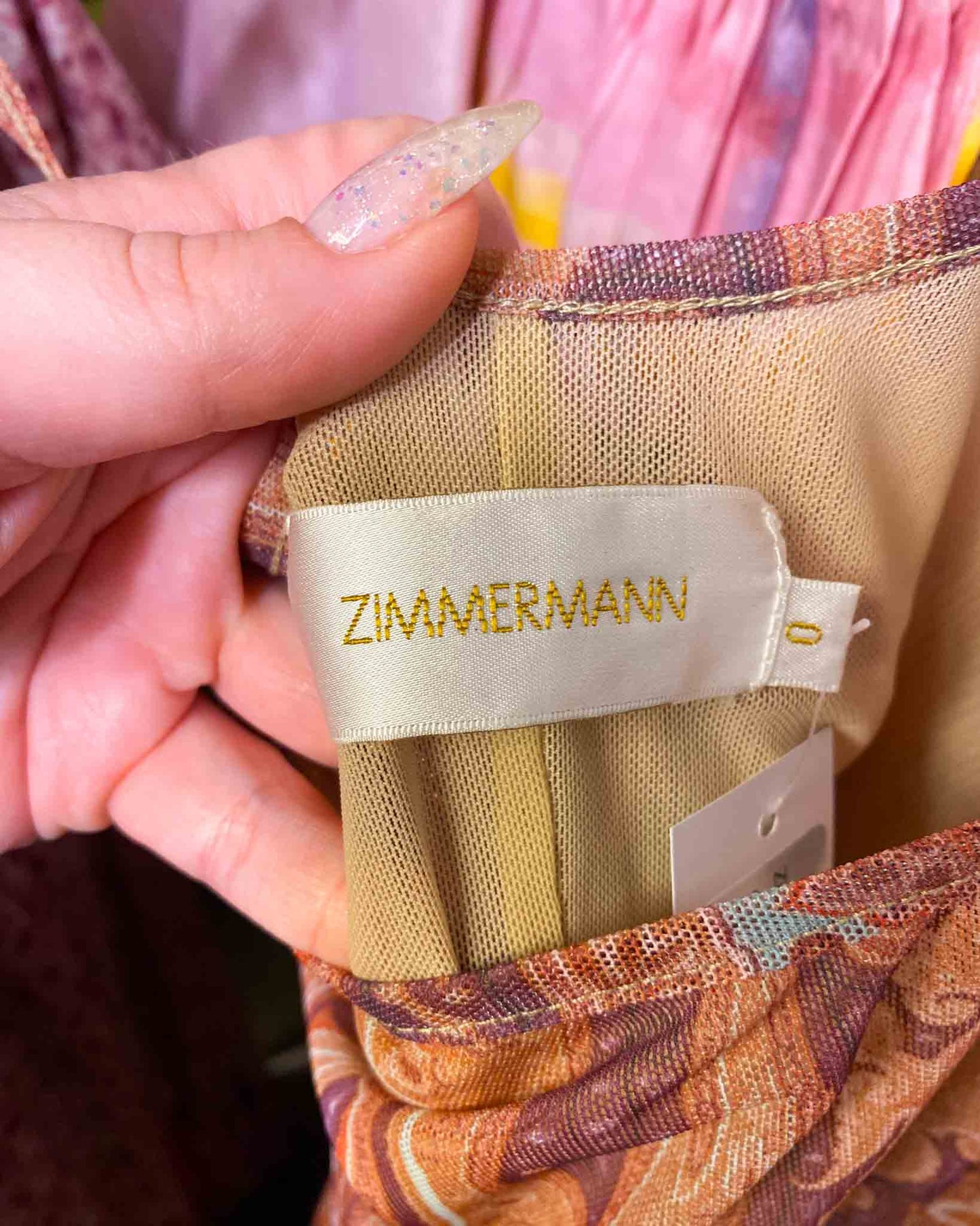 Size 6 (0) | Zimmermann Mesh Paisley Mini Dress