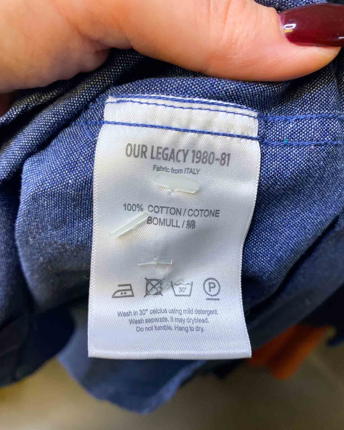 Size S | Our Legacy Cotton Shirt