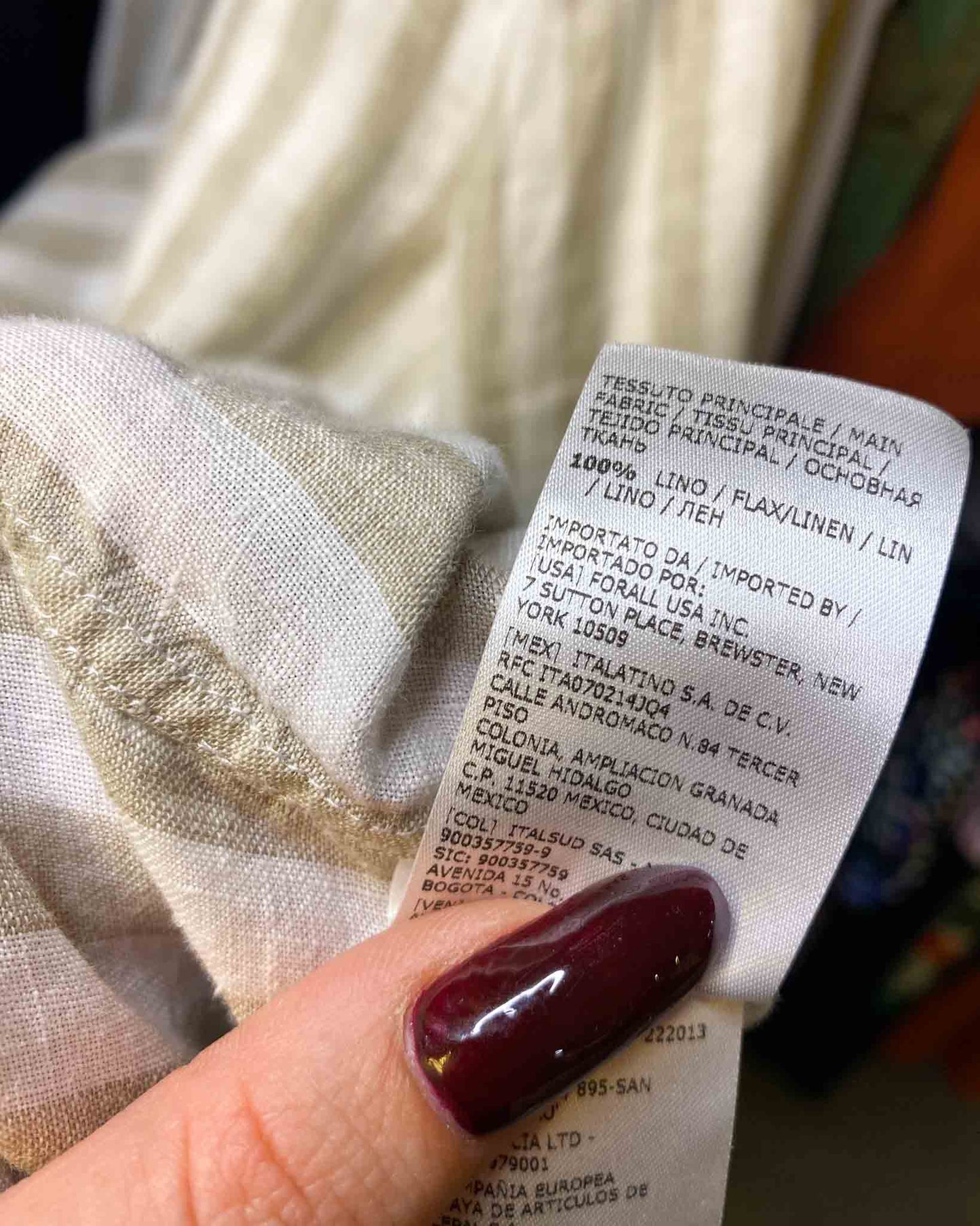 Size M (43) | Pal Zilieri Striped Linen Shirt