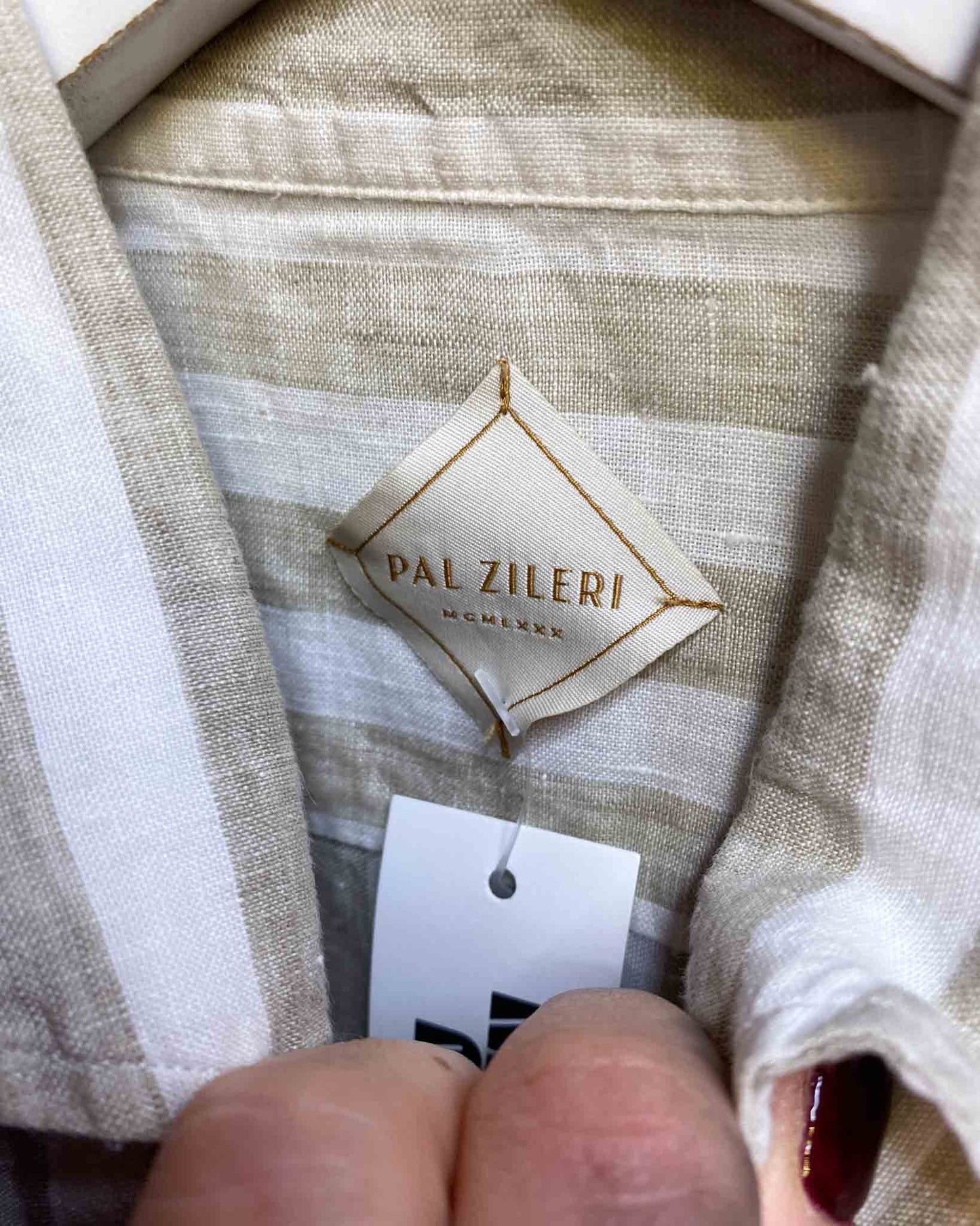 Size M (43) | Pal Zilieri Striped Linen Shirt