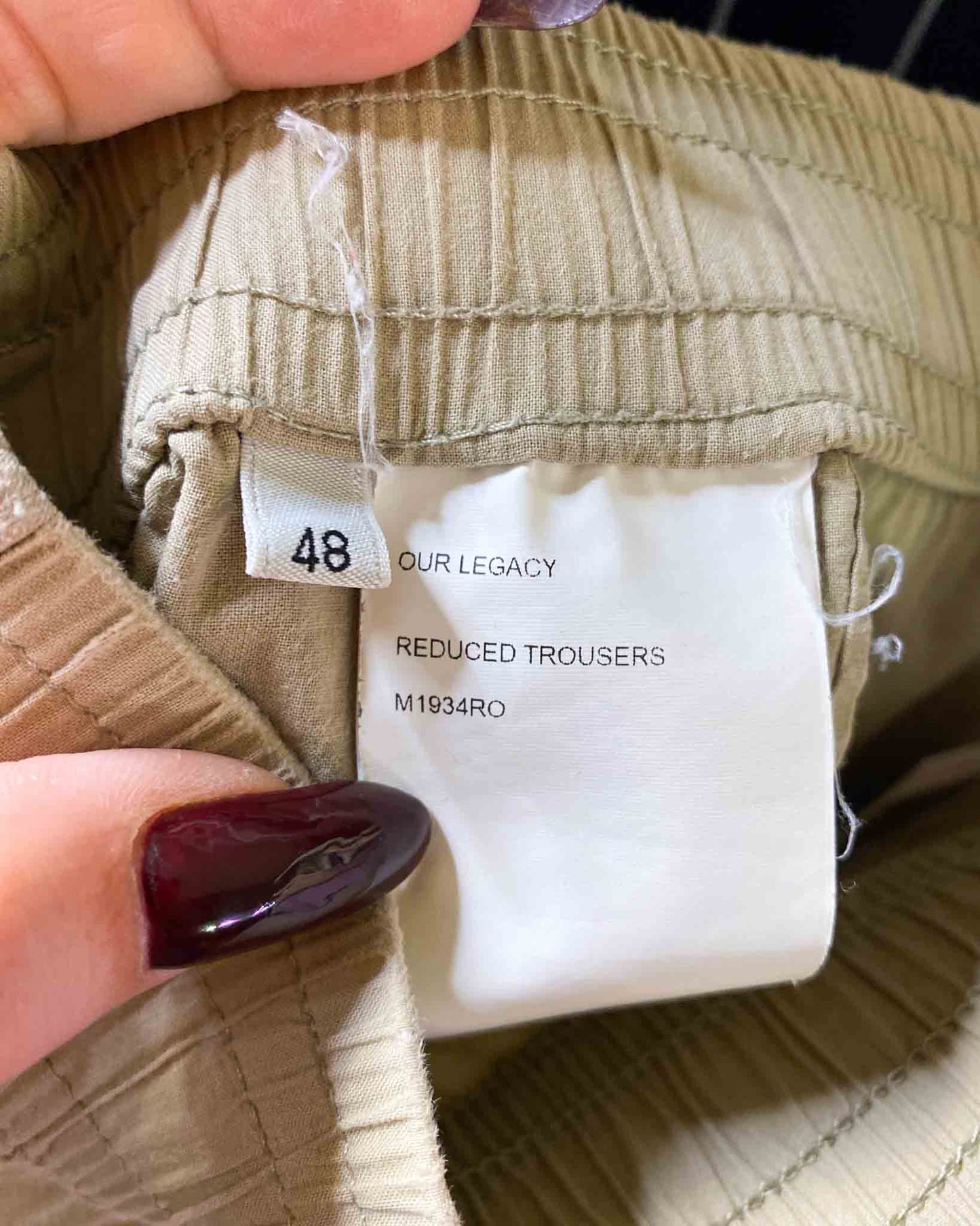 Size S | Our Legacy Reduced Cotton Pants