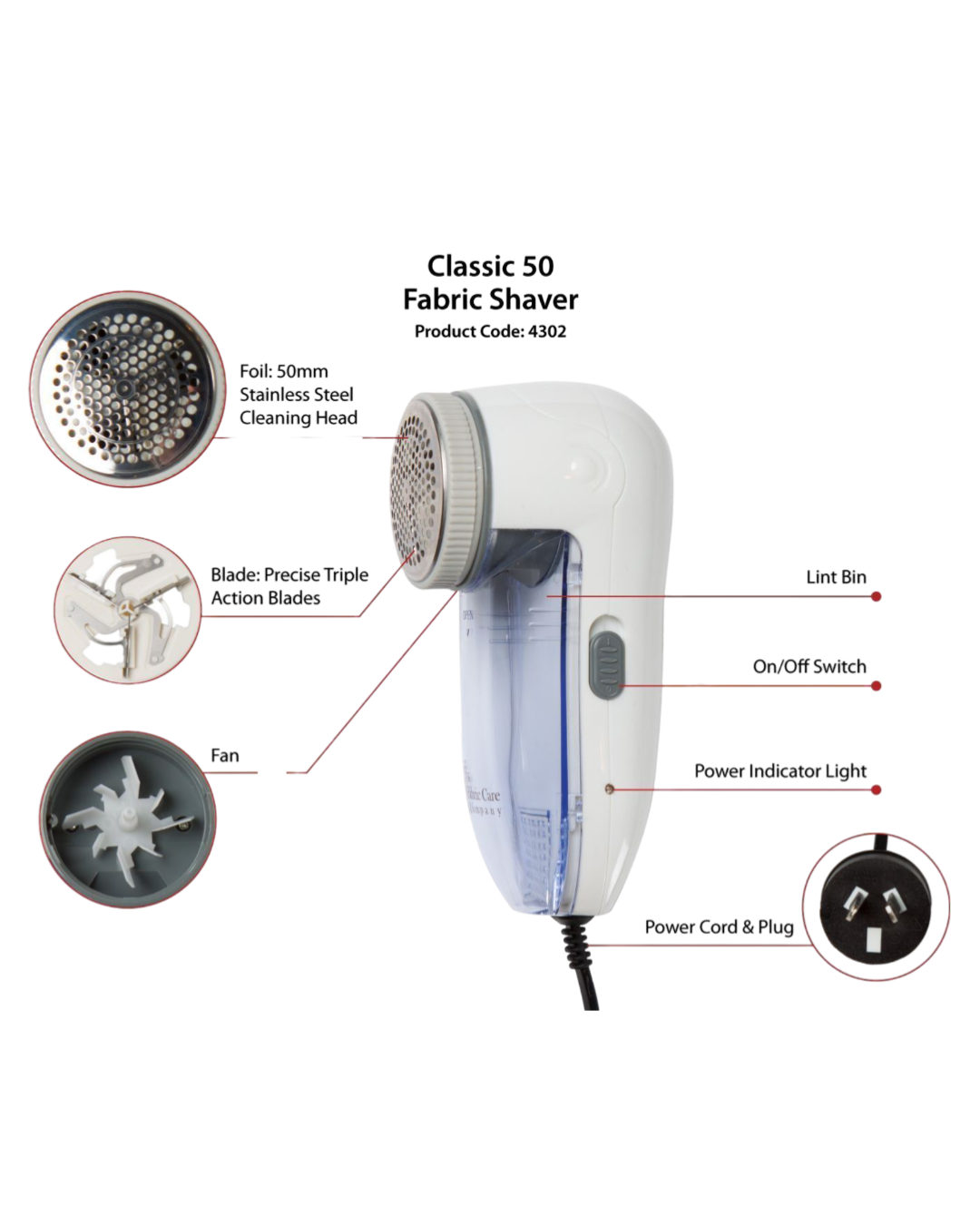 The Fabric Care Company Classic 50 Electric Fabric Shaver