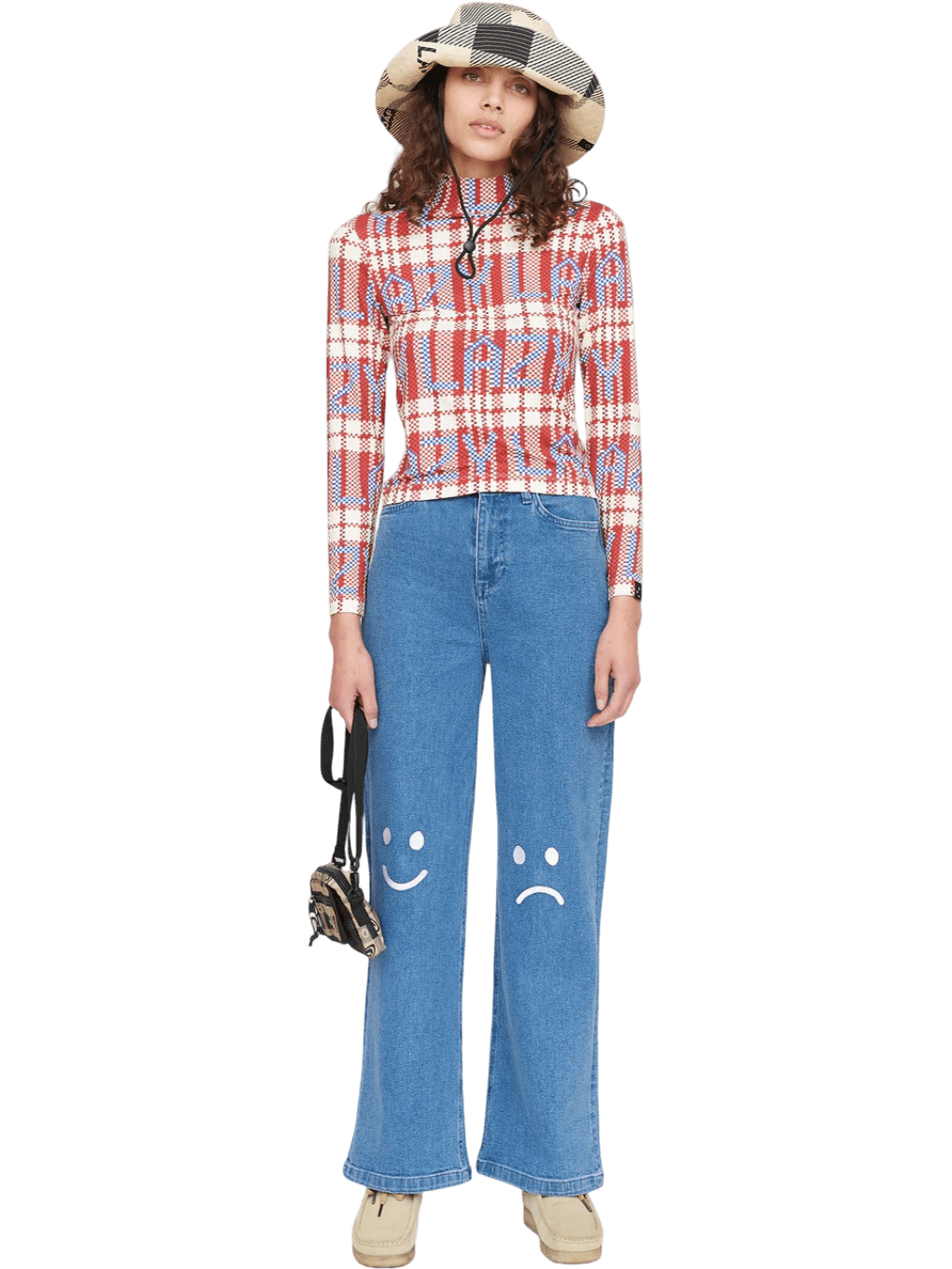 Size 16 | Lazy Oaf Checked Out High Neck Top