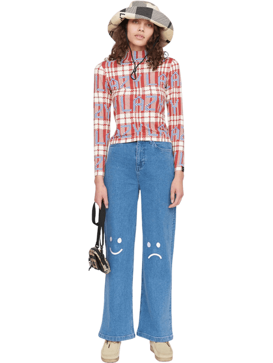 Size 16 | Lazy Oaf Checked Out High Neck Top