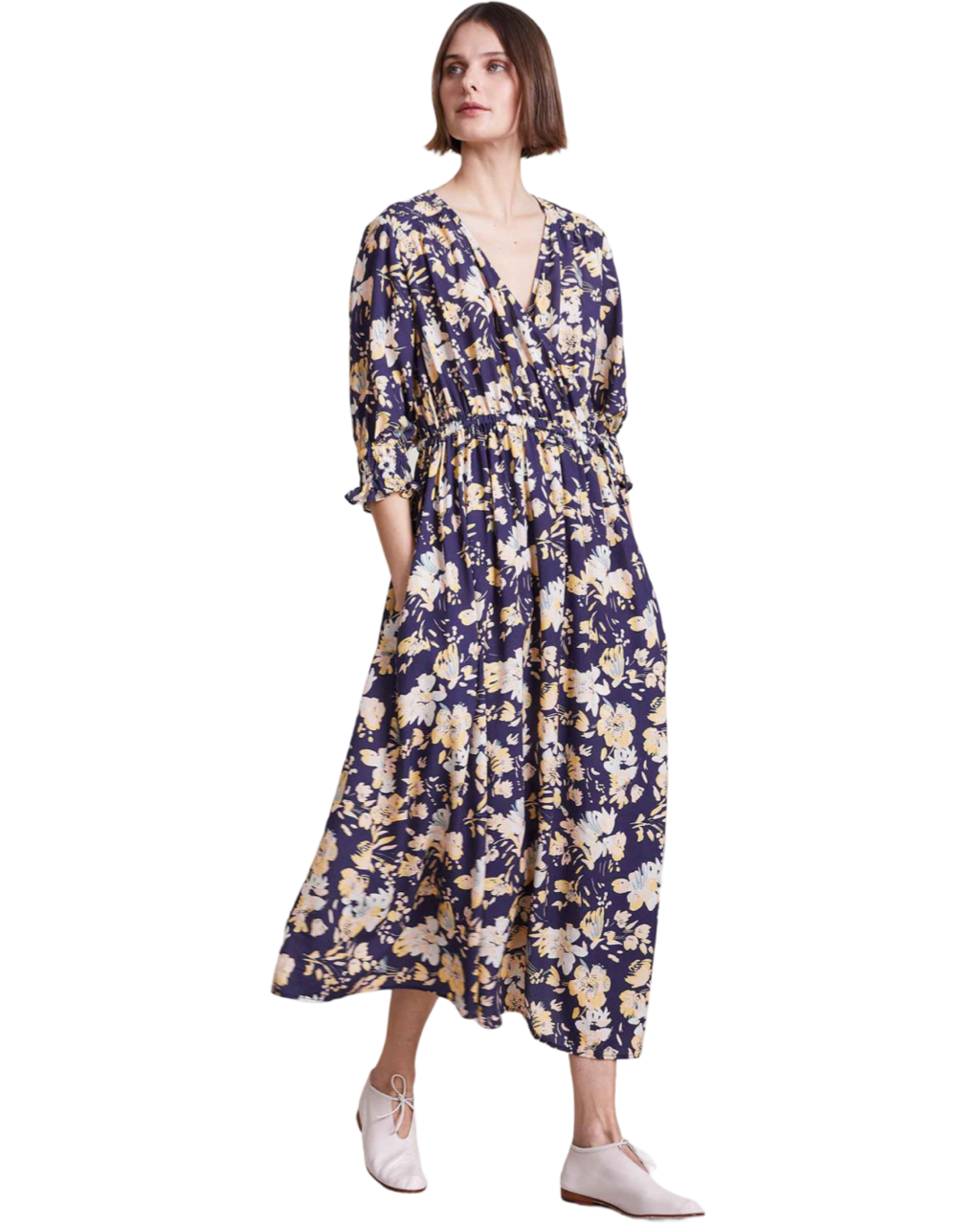 Size S | APiece Apart Floral Wrap Dress