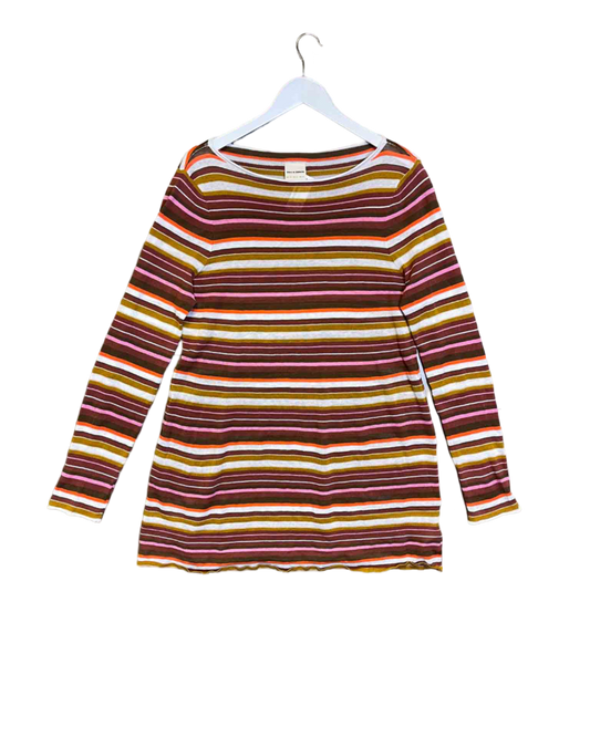 Size 16 | Zulu & Zephyr Striped Organic Cotton / Ramie Top