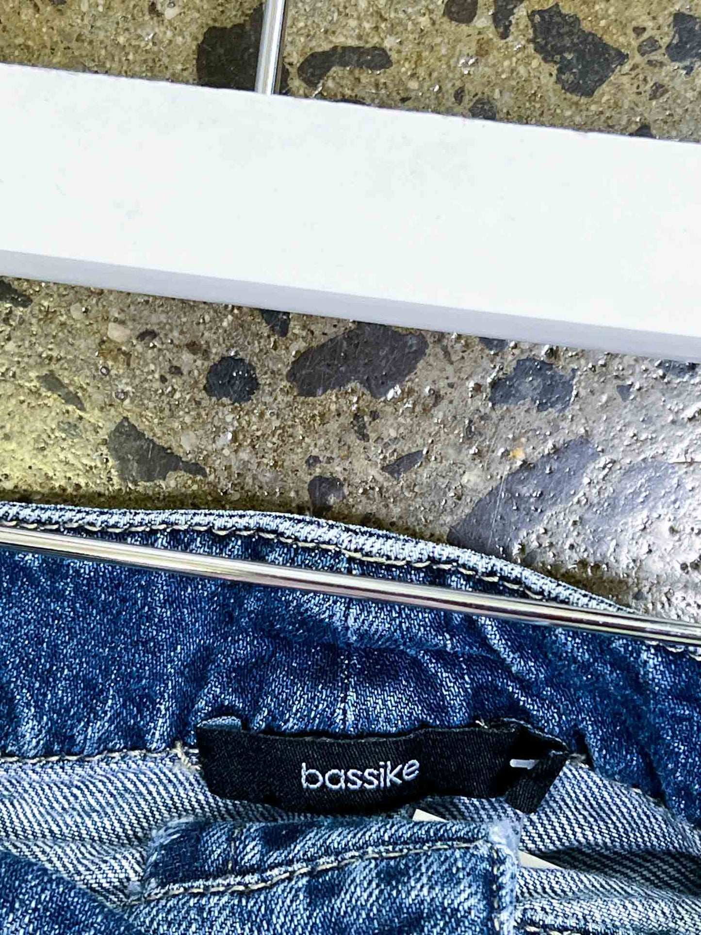 Size 14 | Bassike Frayed Hem Denim Maxi Skirt
