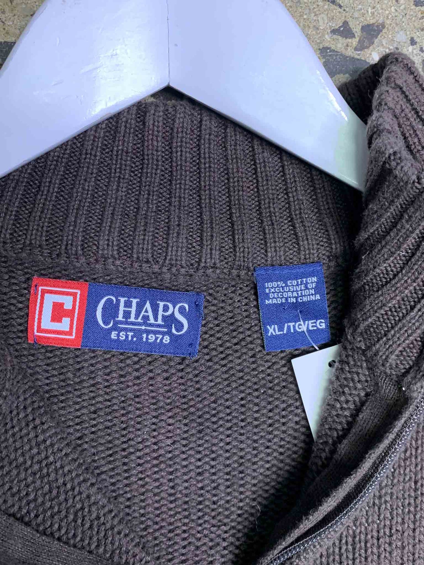 Size XL | Chaps 1/4 Zip Knit Jumper