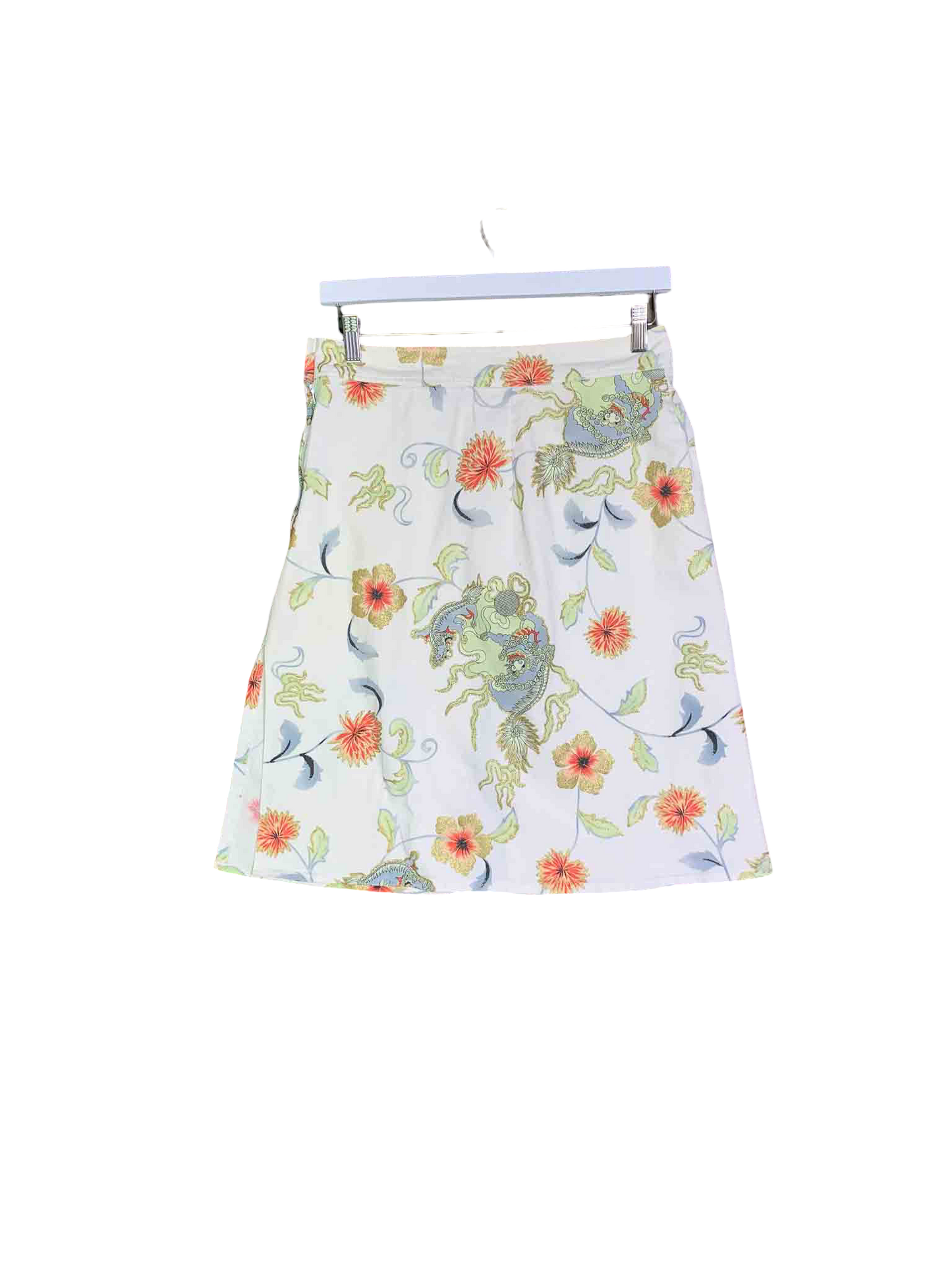 Size 10 | Indigo Floral Print Midi Skirt