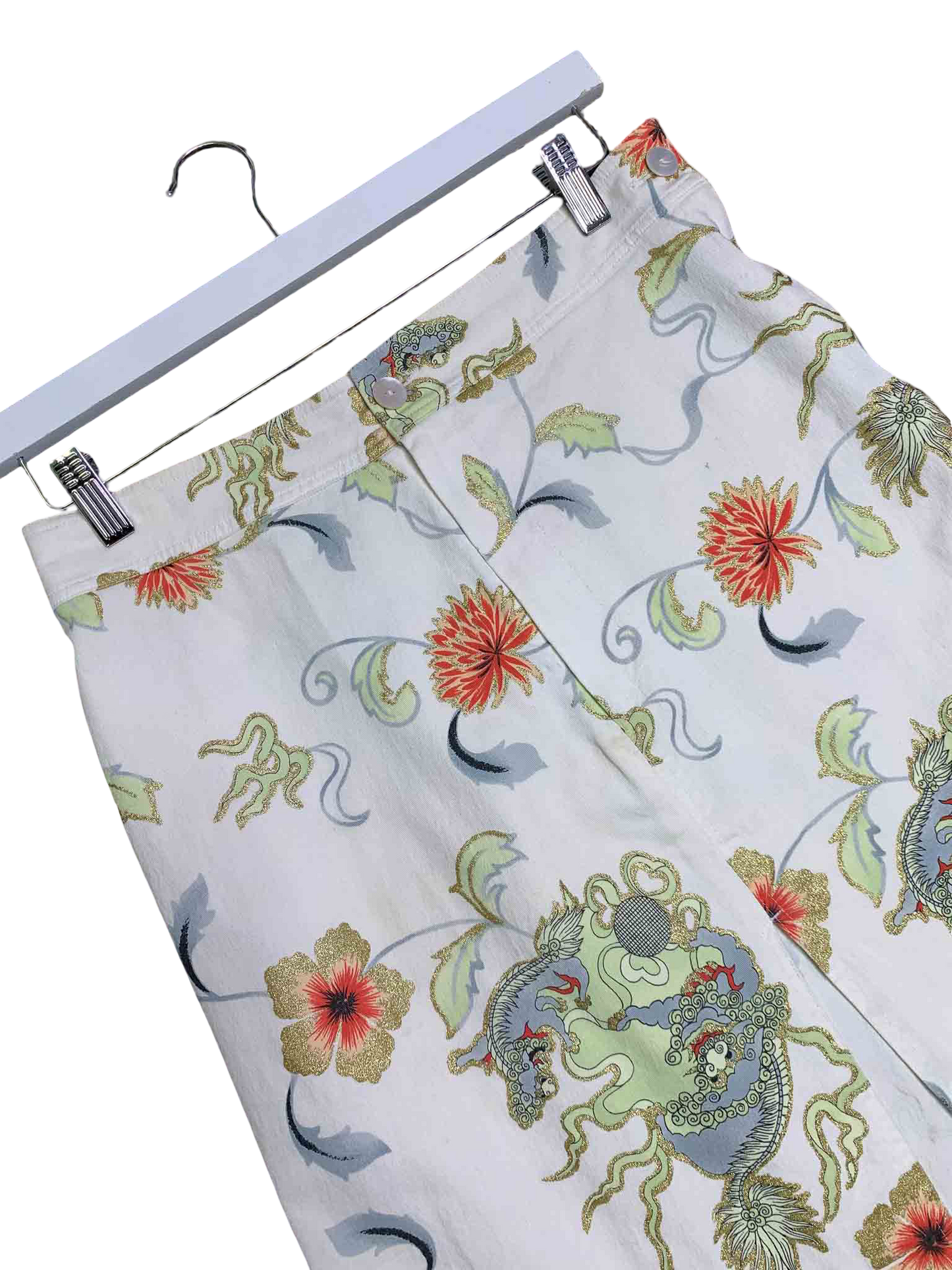 Size 10 | Indigo Floral Print Midi Skirt