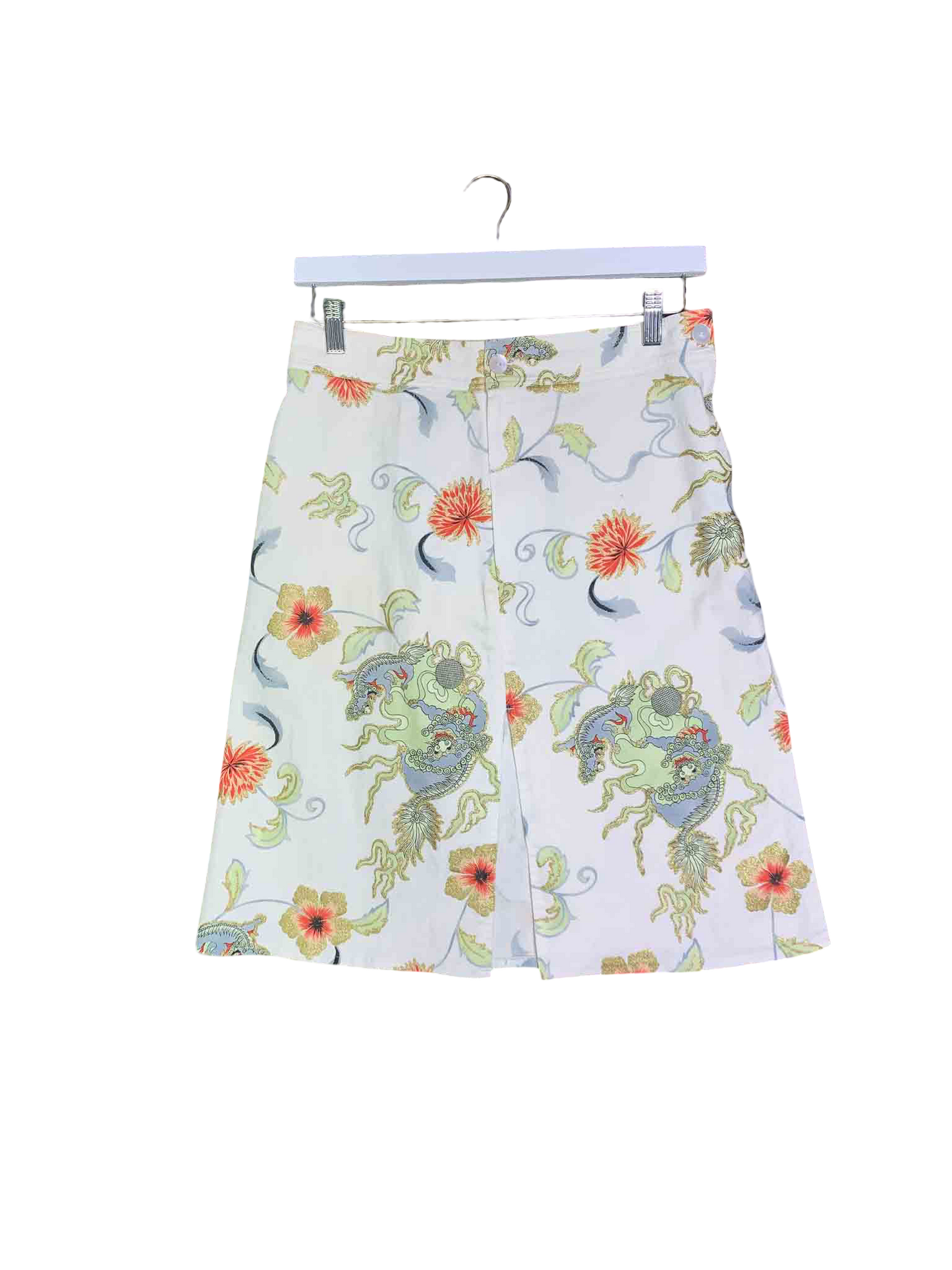 Size 10 | Indigo Floral Print Midi Skirt