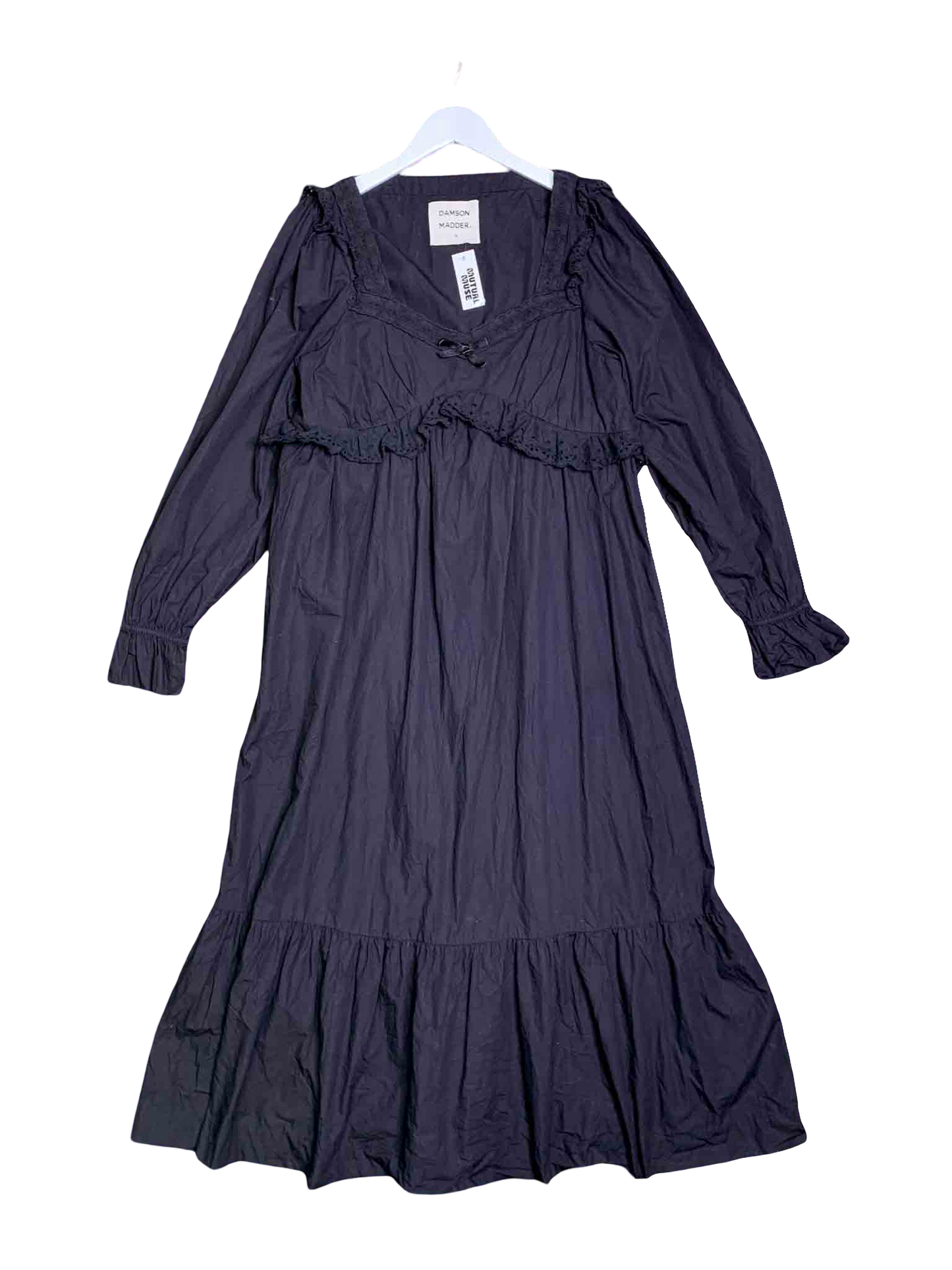 Size 14 | Damson Madder Tiered Broderie Trim Maxi Dress