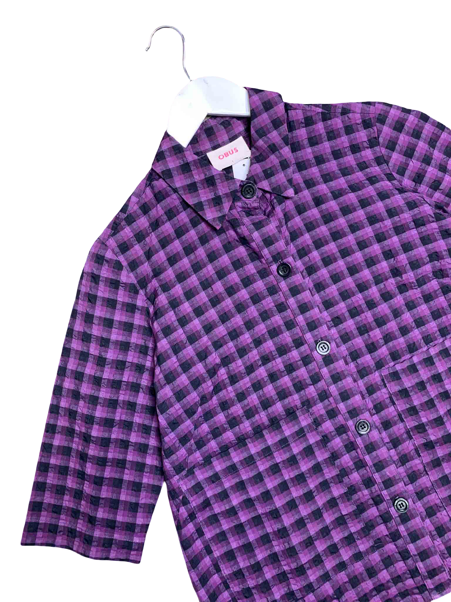 Size 1 (8) | Obus Gingham Boxy Shirt-Style Top