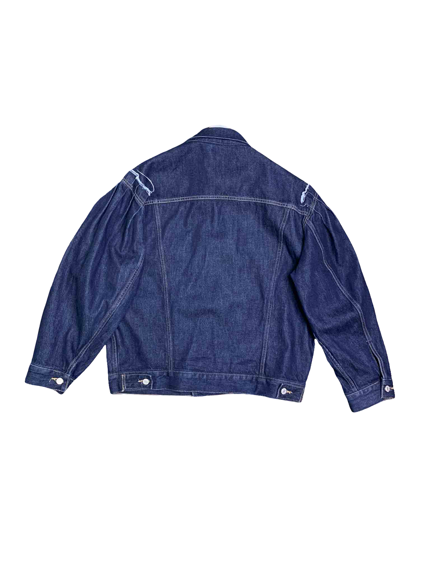 Size M | Levis Distressed Puff Sleeve Denim Jacket