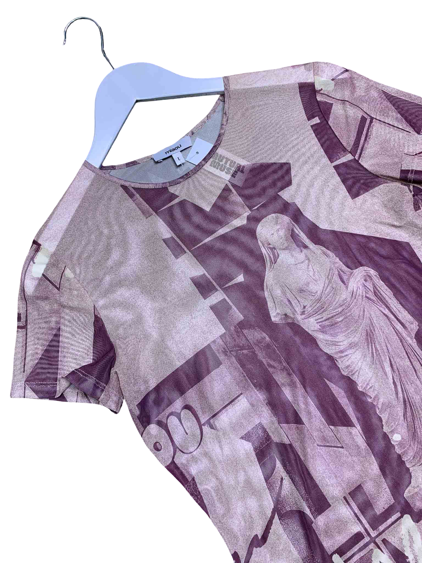 Size L | Miaou Mesh Statue Print T-Shirt