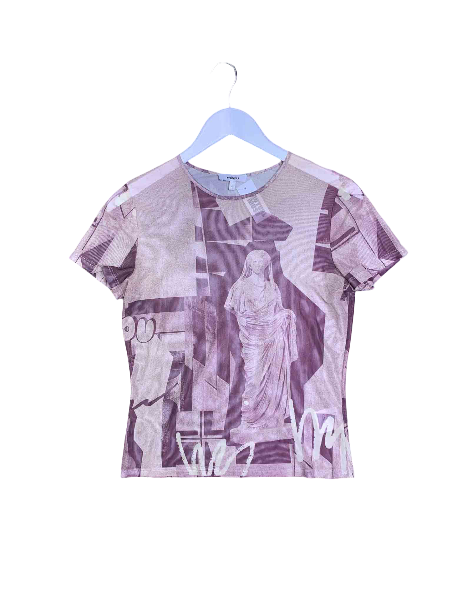 Size L | Miaou Mesh Statue Print T-Shirt