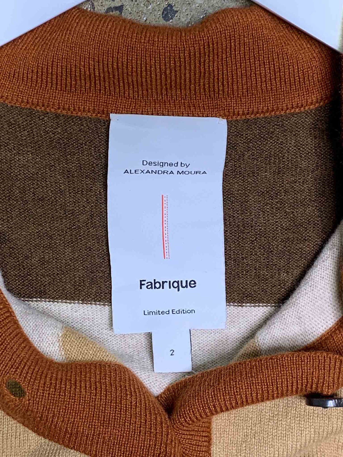 Size S | Fabrique Wool Sleeveless Polo Striped Top