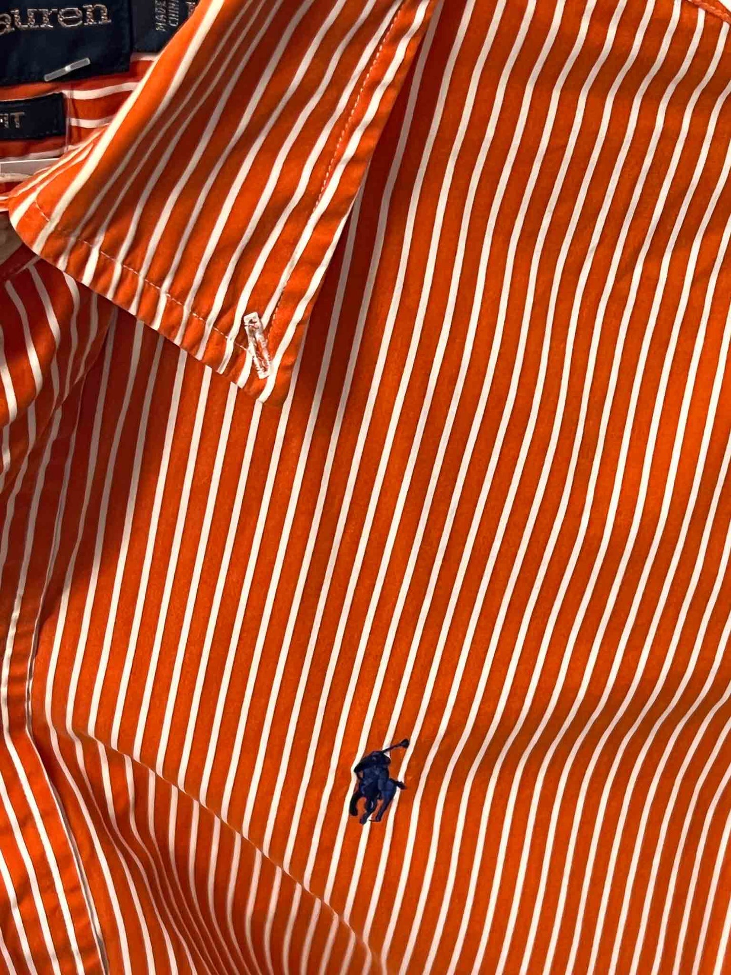 Size M |  Ralph Lauren Orange Striped Shirt, M