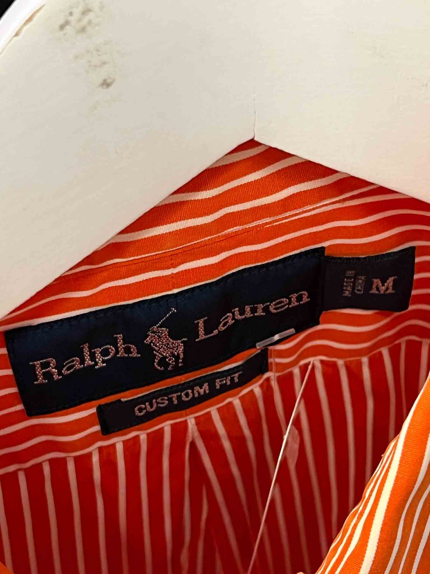 Size M |  Ralph Lauren Orange Striped Shirt, M