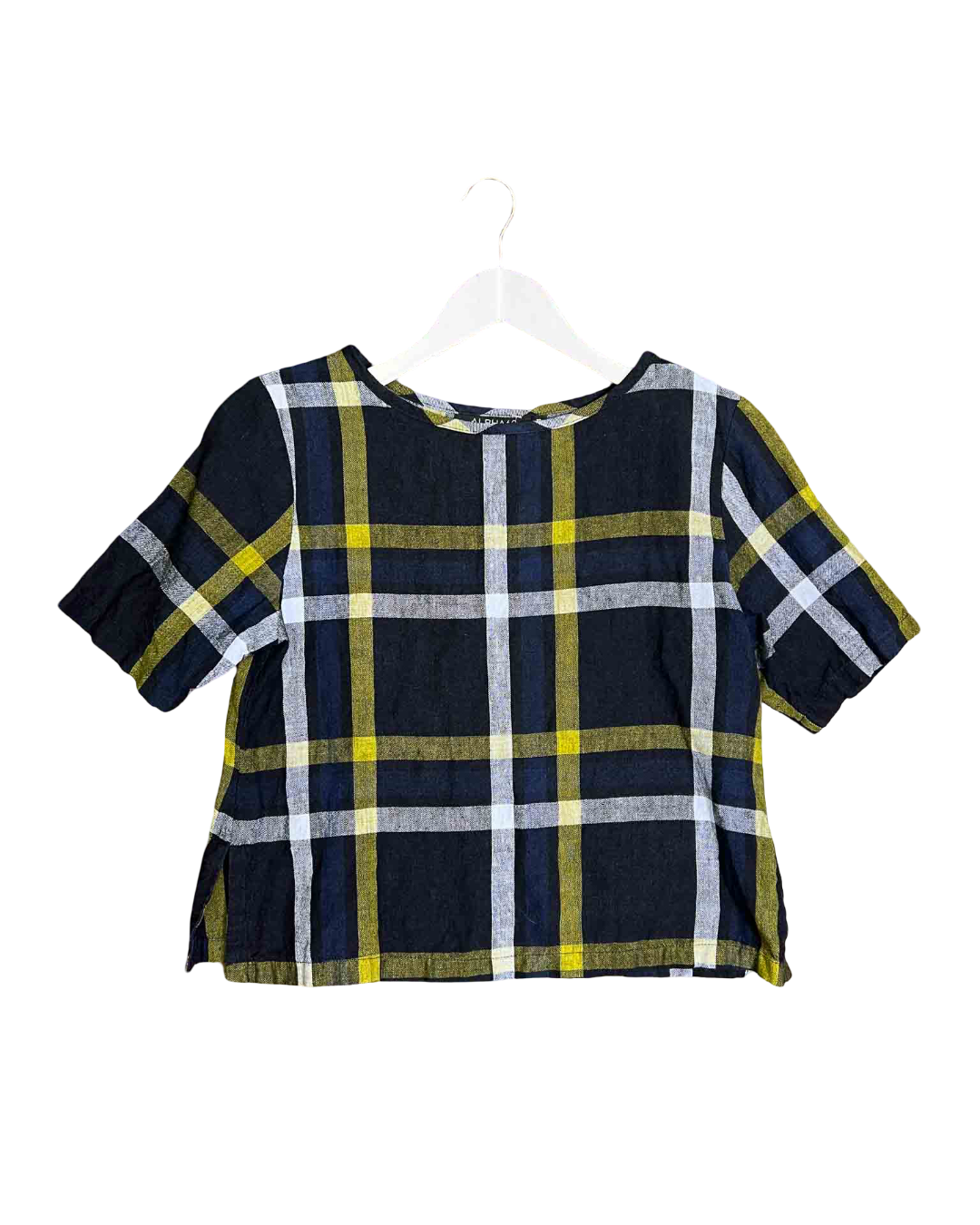 Size M | Alpha60 Plaid Linen Top