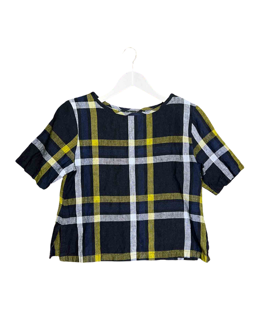 Size M | Alpha60 Plaid Linen Top