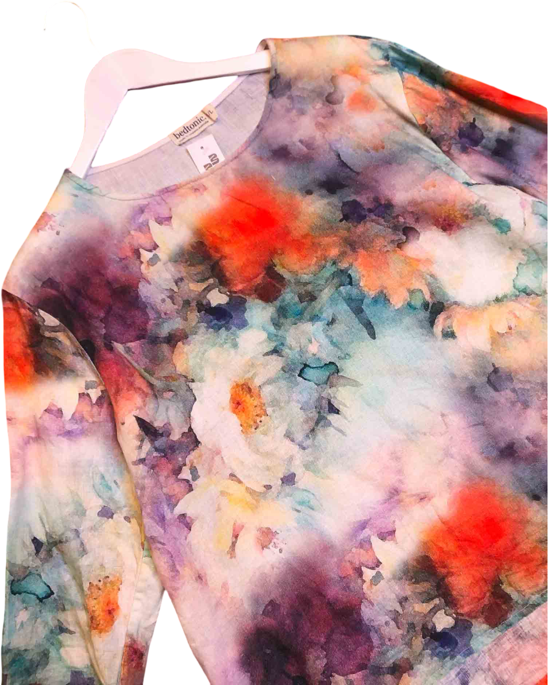 Size M/L (12) | Bedtonic Dye Floral Print Linen Top