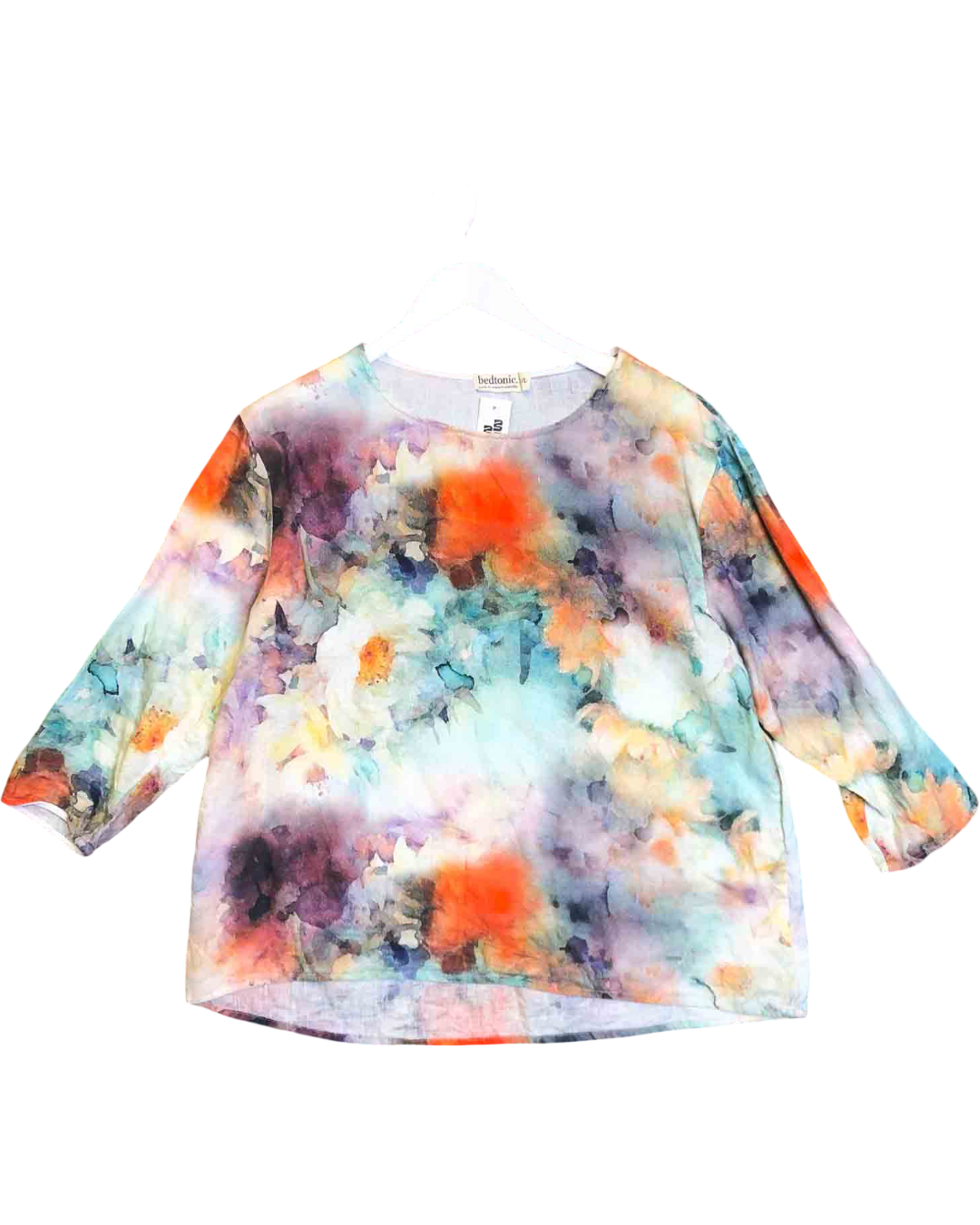 Size M/L (12) | Bedtonic Dye Floral Print Linen Top