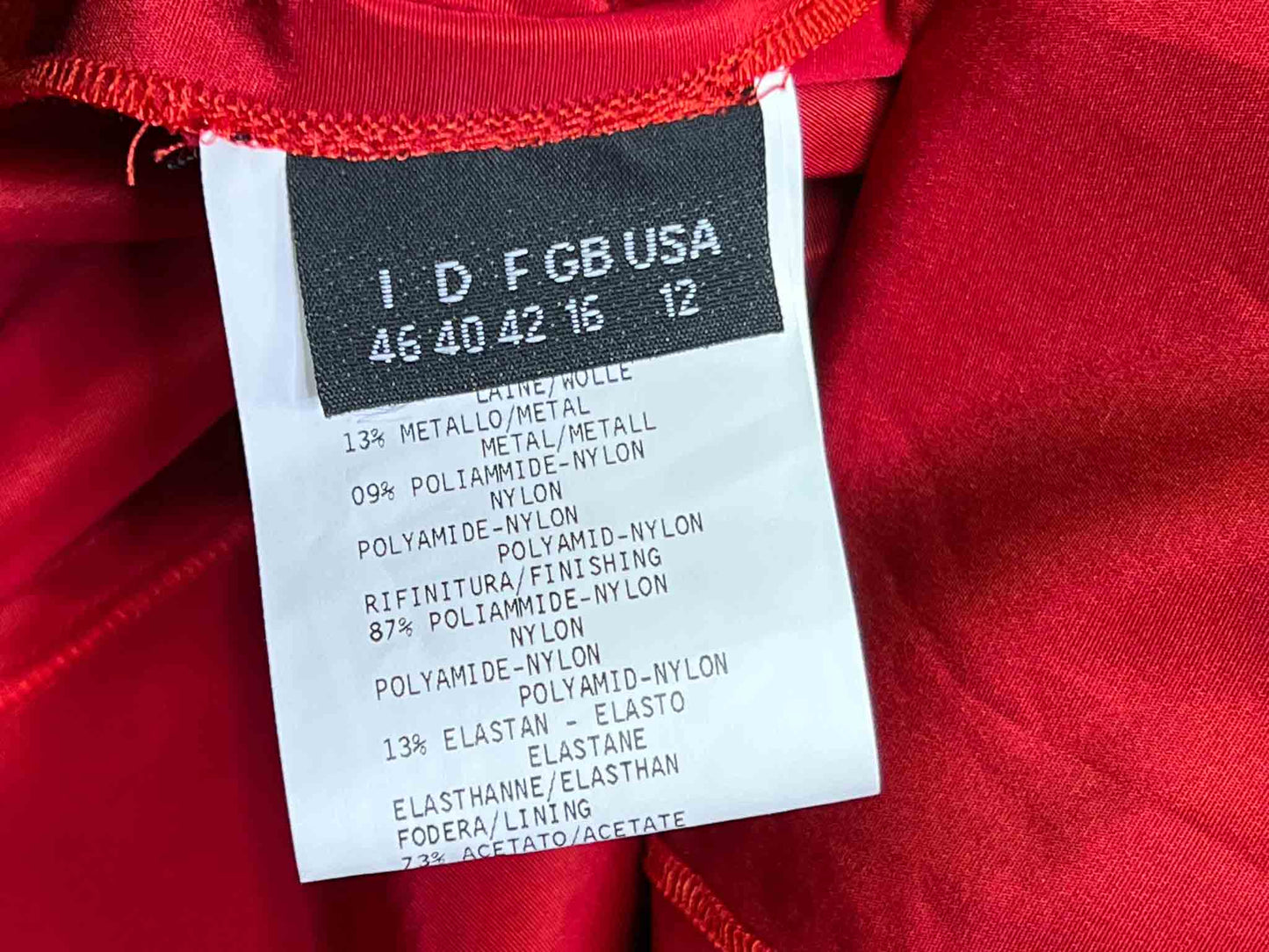 Size 16 (12) | Vintage Mariella Burani Black and Red Midi Dress