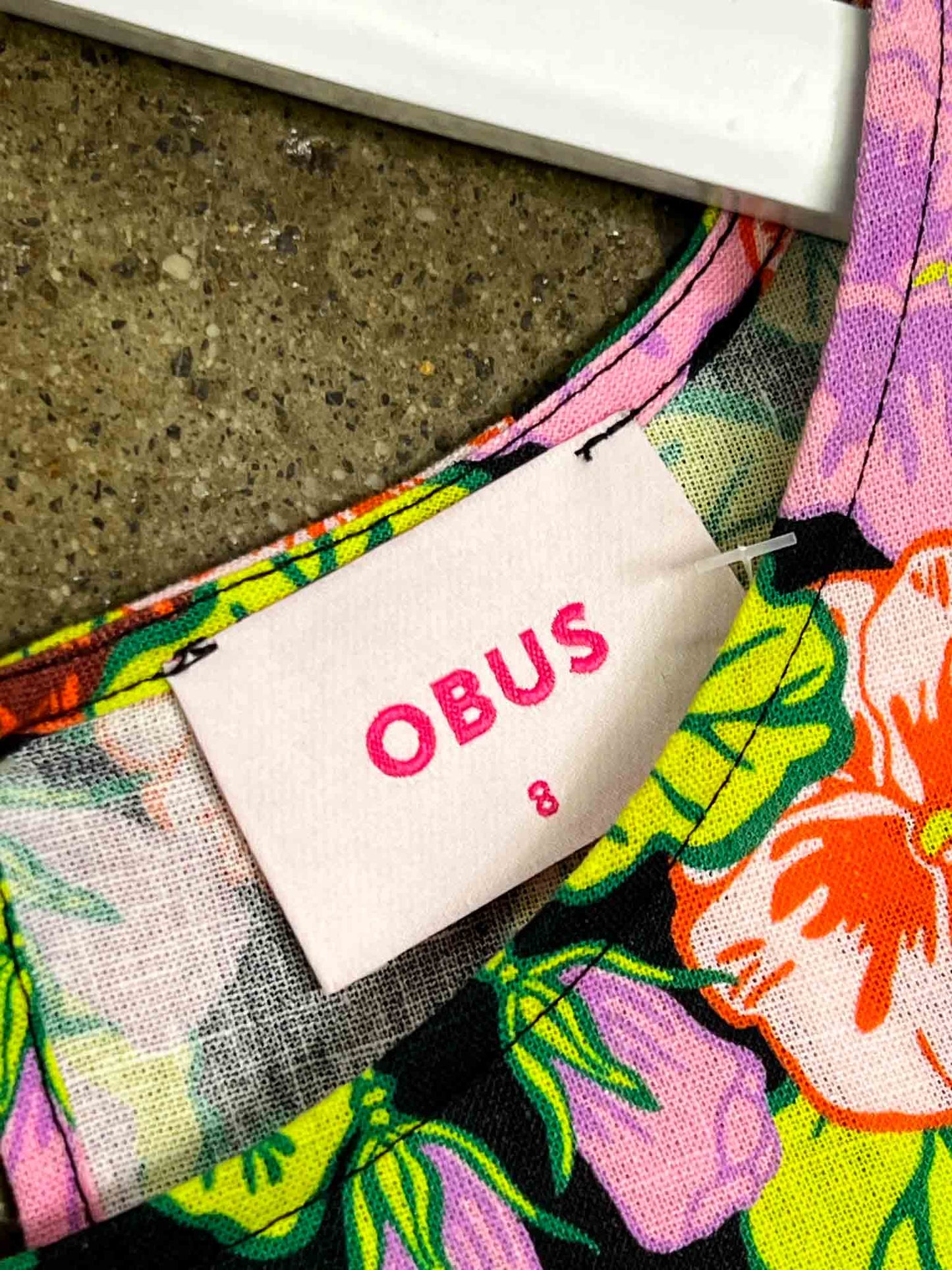Size 8 | Obus Multicoloured Floral Linen Midi Dress